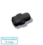 Mur-lok® Fittings - Male NPTF Connectors - Black - Fluorocarbon O-rings