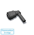 Mur-lok® Fittings - Plug in 90° Elbows - Black - Fluorocarbon O-rings