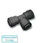 Mur-lok® Fittings - Union Tees - Black - Fluorocarbon O-rings